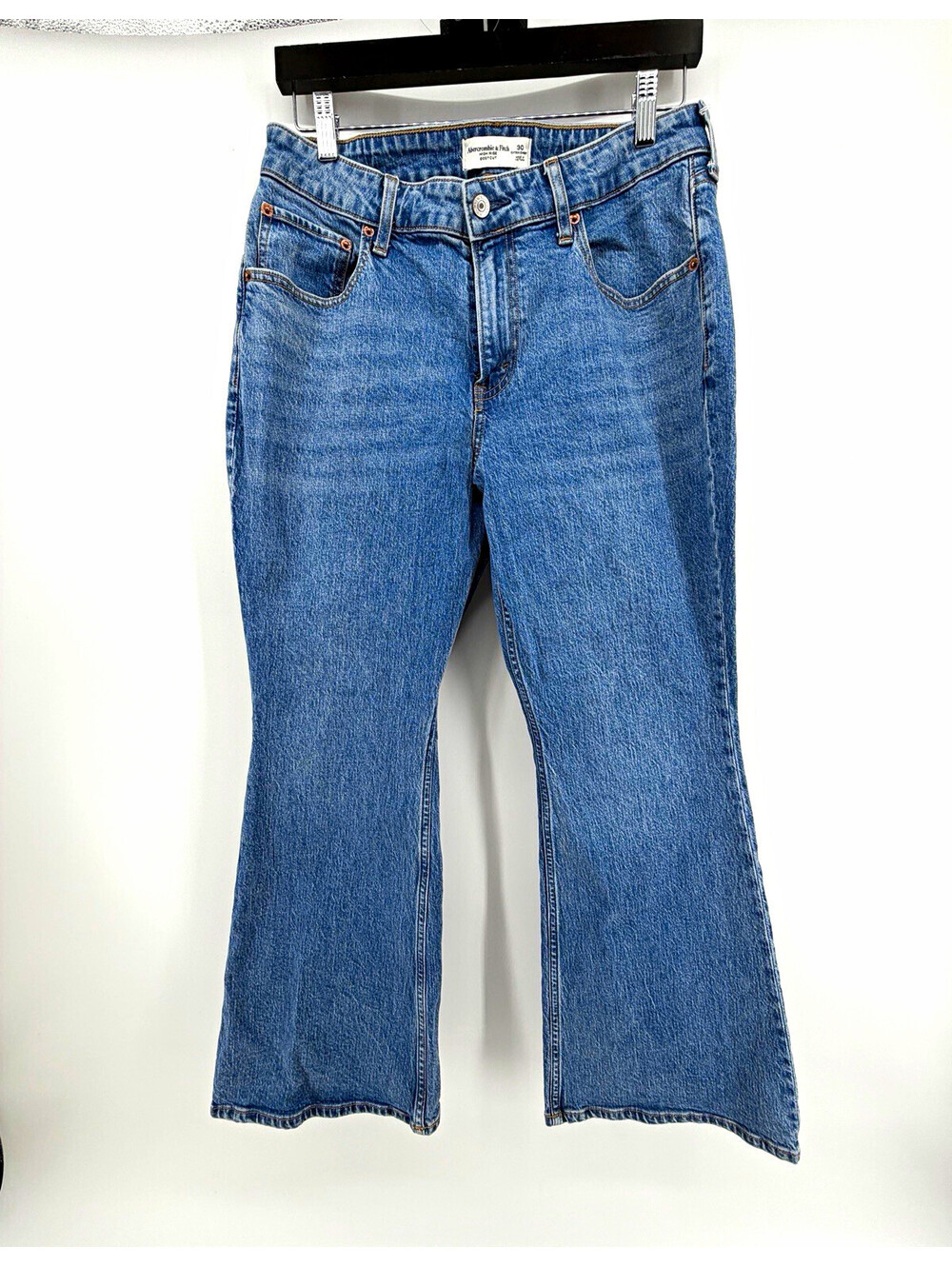Abercrombie & Fitch Curve Love Women’s High Rise Bootcut Jeans Blue Medium Wash